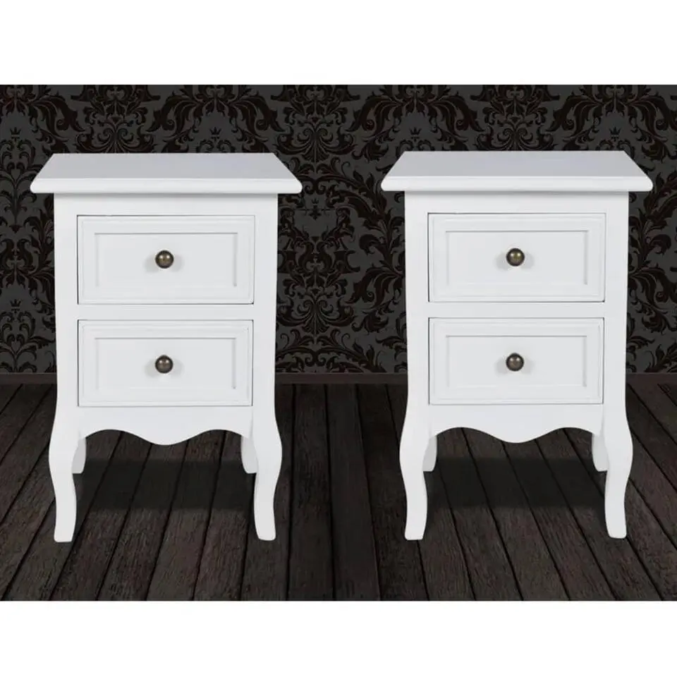 vidaXL - Nachtkast - Wit - Hout - 2 stuks