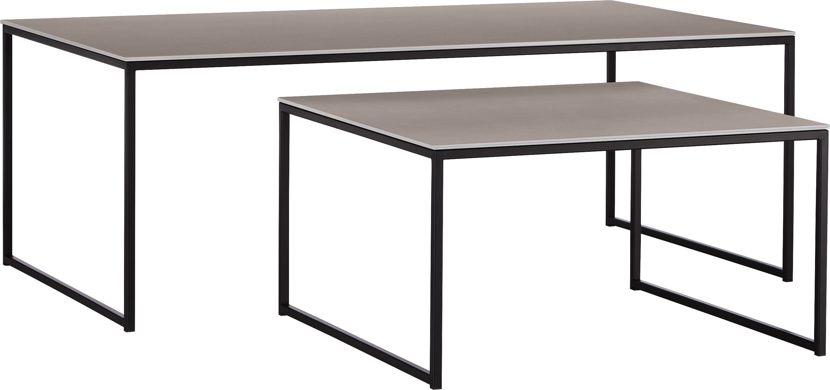 AVEA Salontisch - Beton hell / schwarz / B: 65.0 cm x T: 65.0 cm x H: 35.6 cm