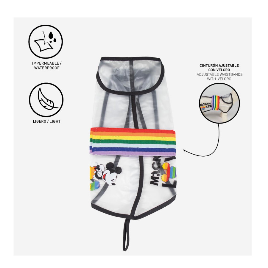 Capa de chuva para cães Disney Pride