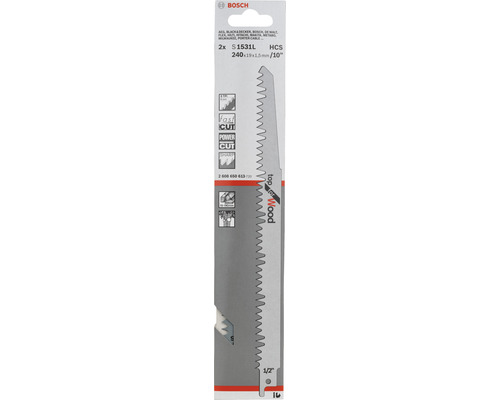 Reciprozaagblad Bosch S 1531 L, verpakking van 2