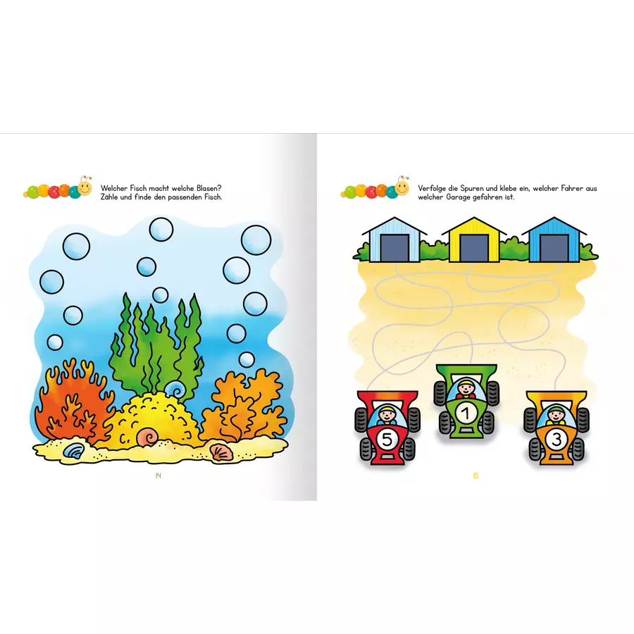 arsEdition Lernraupe – Erstes Stickerheft – Zahlenspiele