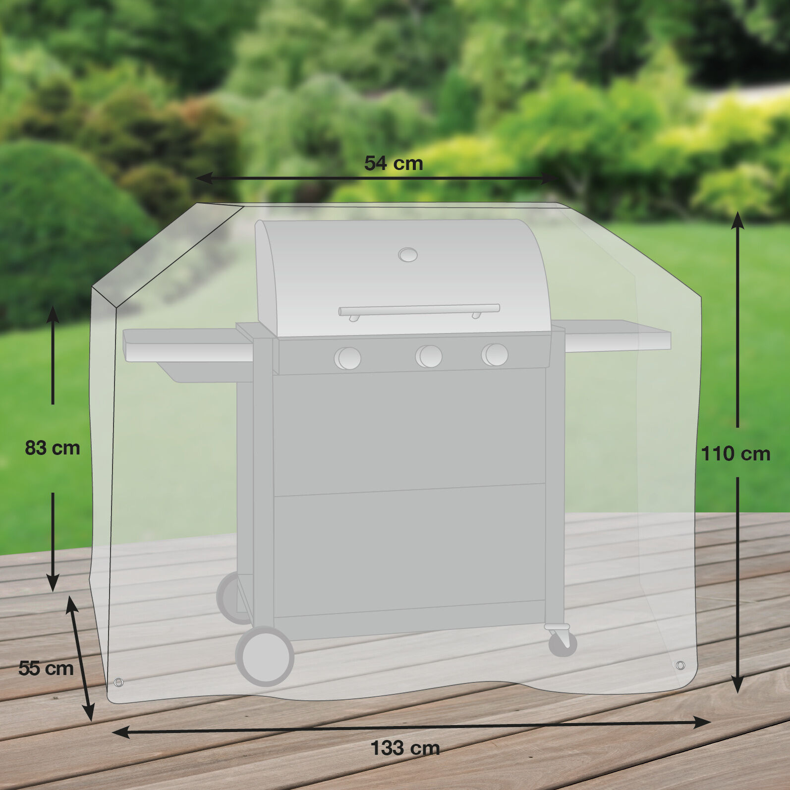 Schutzhülle für Gasgrill 110x133x55 cm