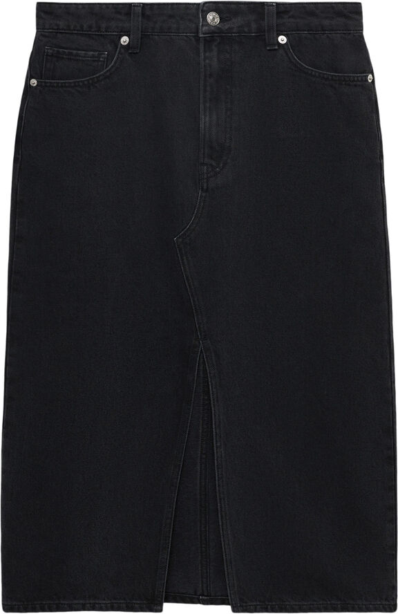 MANGO Denim midi-skirt Open grey