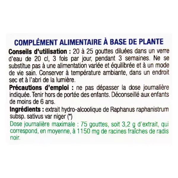 Extrato fresco de rabanete preto orgânico Ladrome 50ml