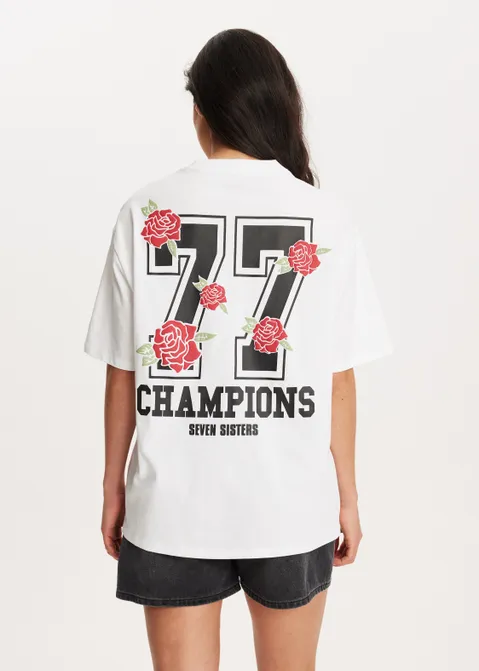T-shirt met print champions wit (WIT)