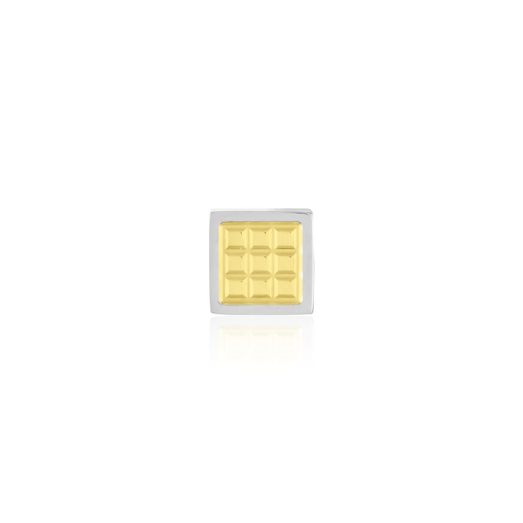 Boucle D'oreille Puce Unitaire Acier Blanc Et Plaqué Or Antono