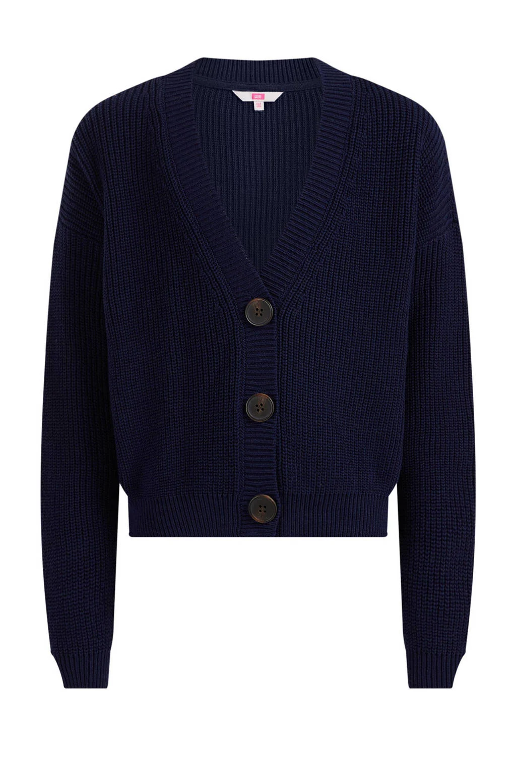 WE Fashion fijngebreid vest donkerblauw