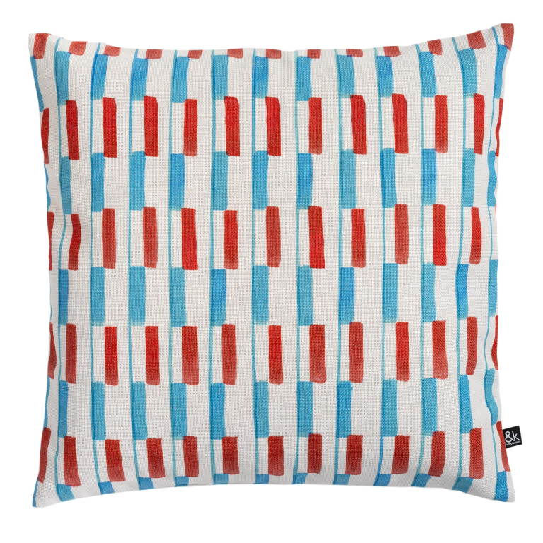 &klevering Clash kussen 50x50 oranje/blauw