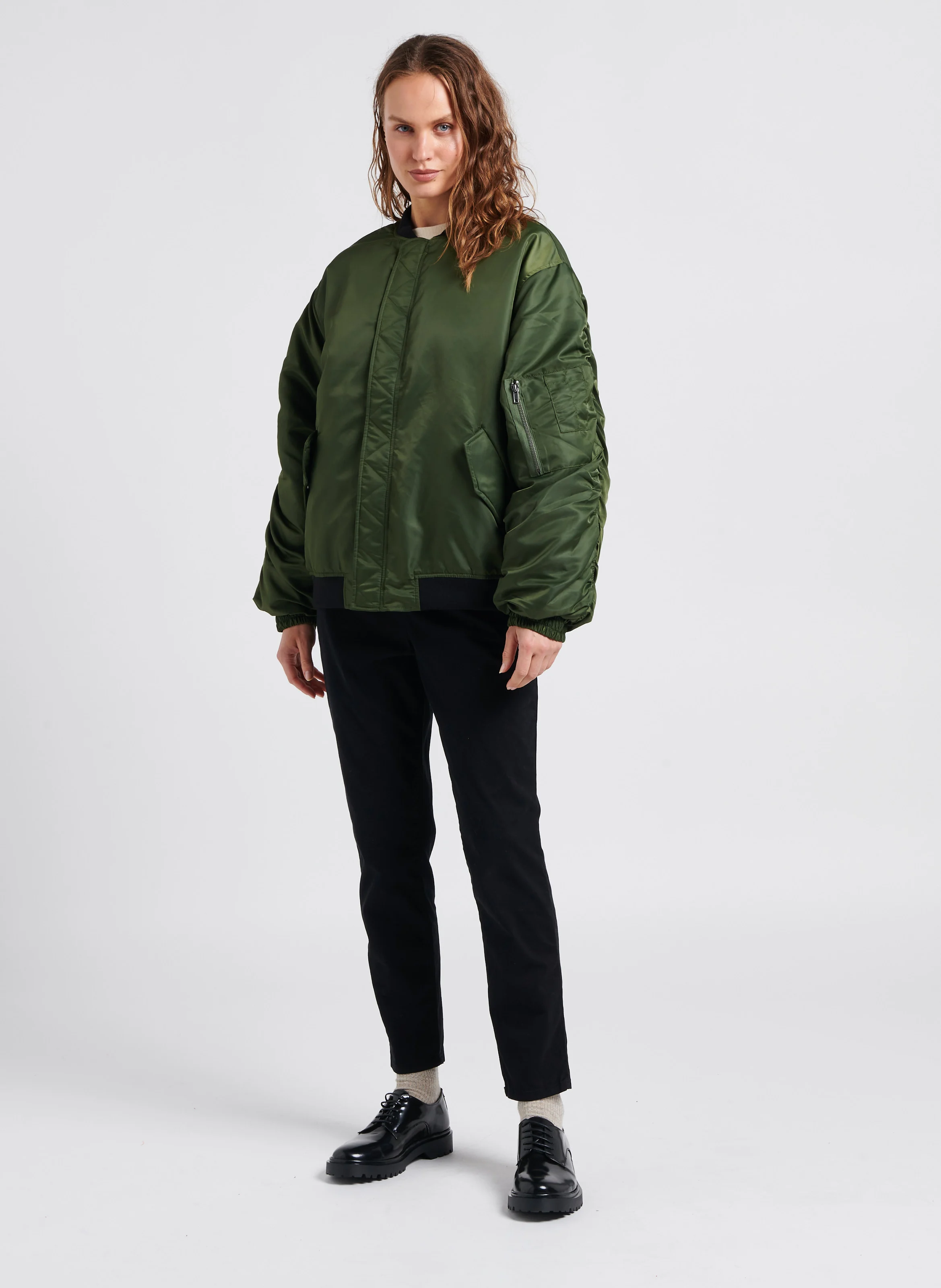 MARY - Blouson oversize col teddy | Vert