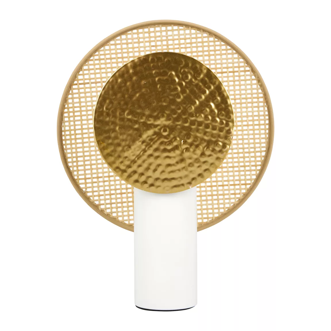 Lampe à poser métal et bambou (H32 cm) Olympe Beige et doré