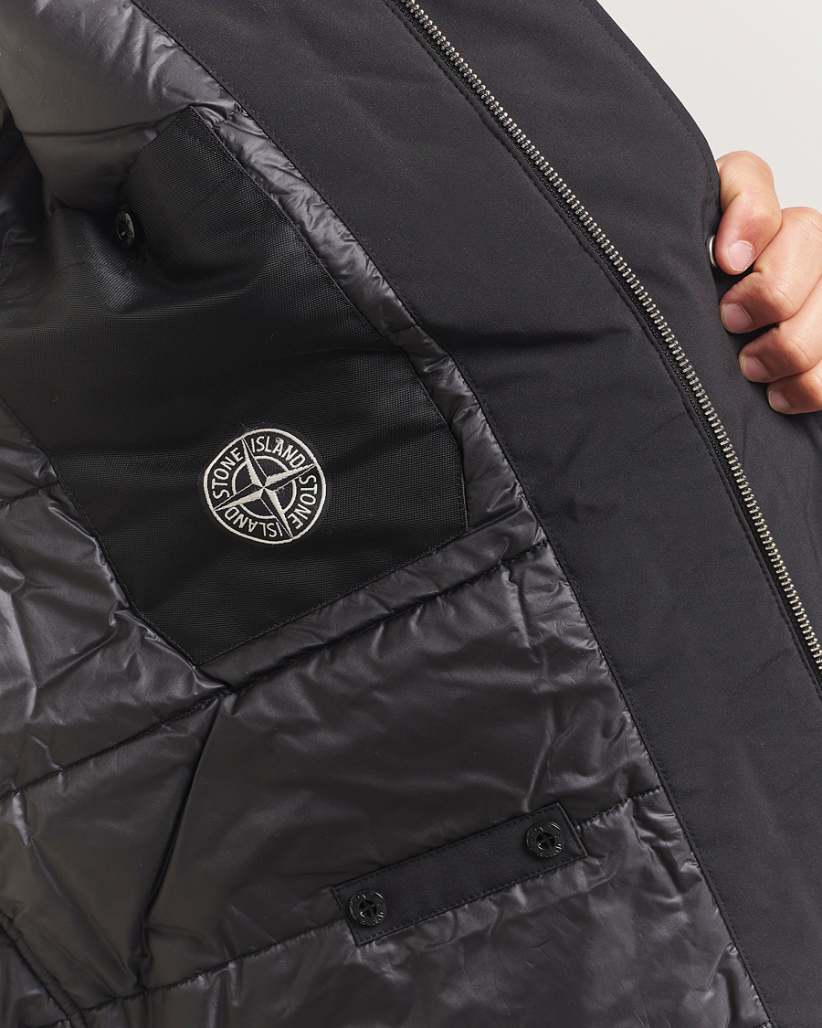 Stone Island Soft Shell Waterproof Coat Black