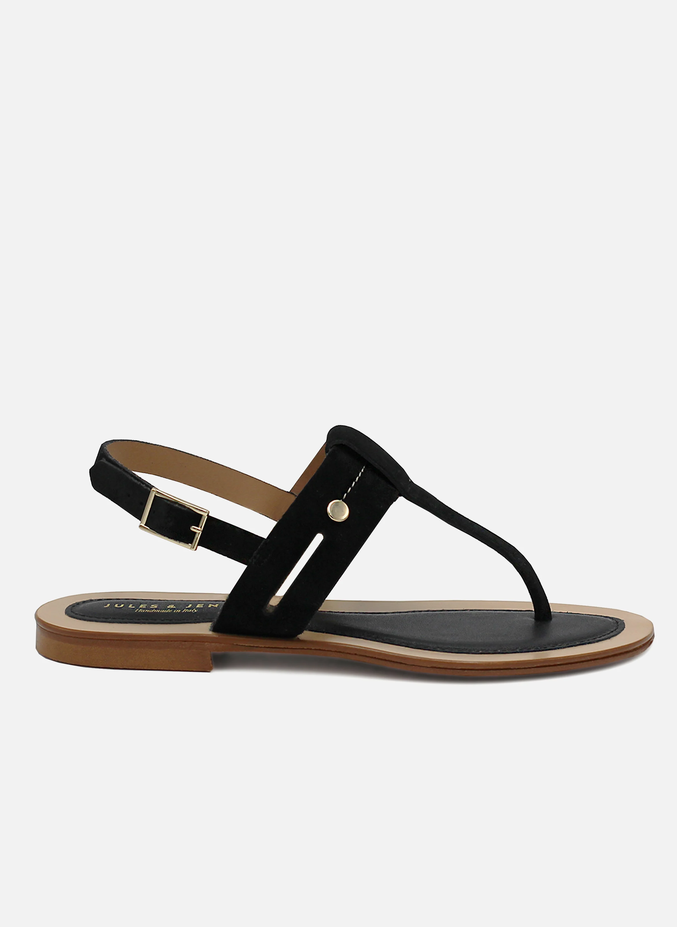 Sandales tropéziennes cuir daim | Noir