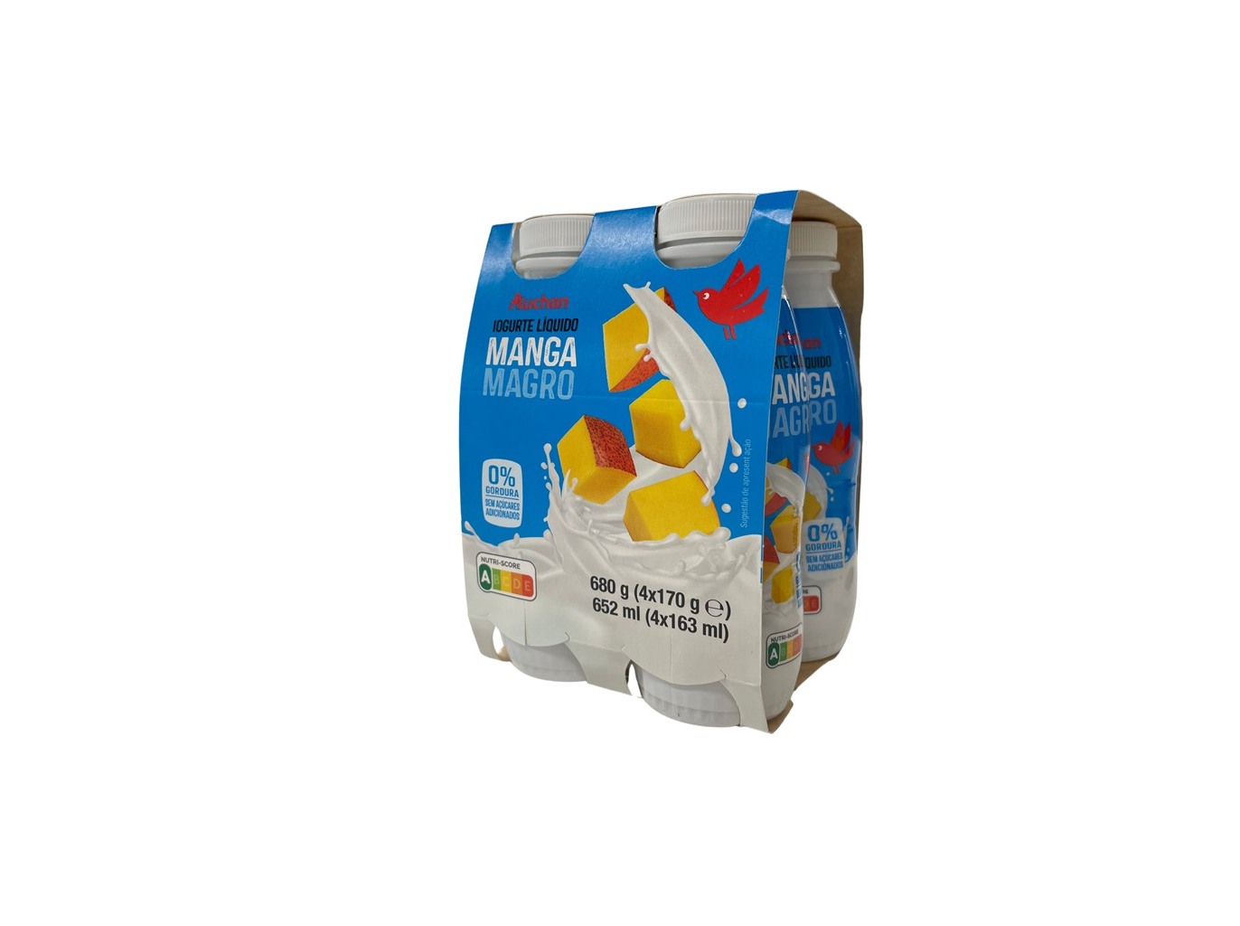 IOGURTE AUCHAN LÍQUIDO MAGRO MANGA 4X170G