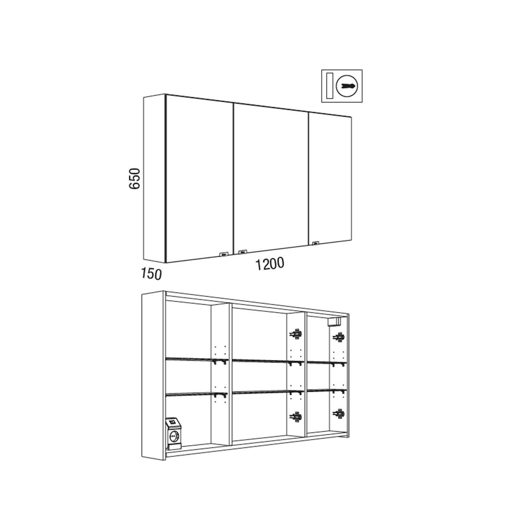 Muebles Ally spiegelkast 120x65cm