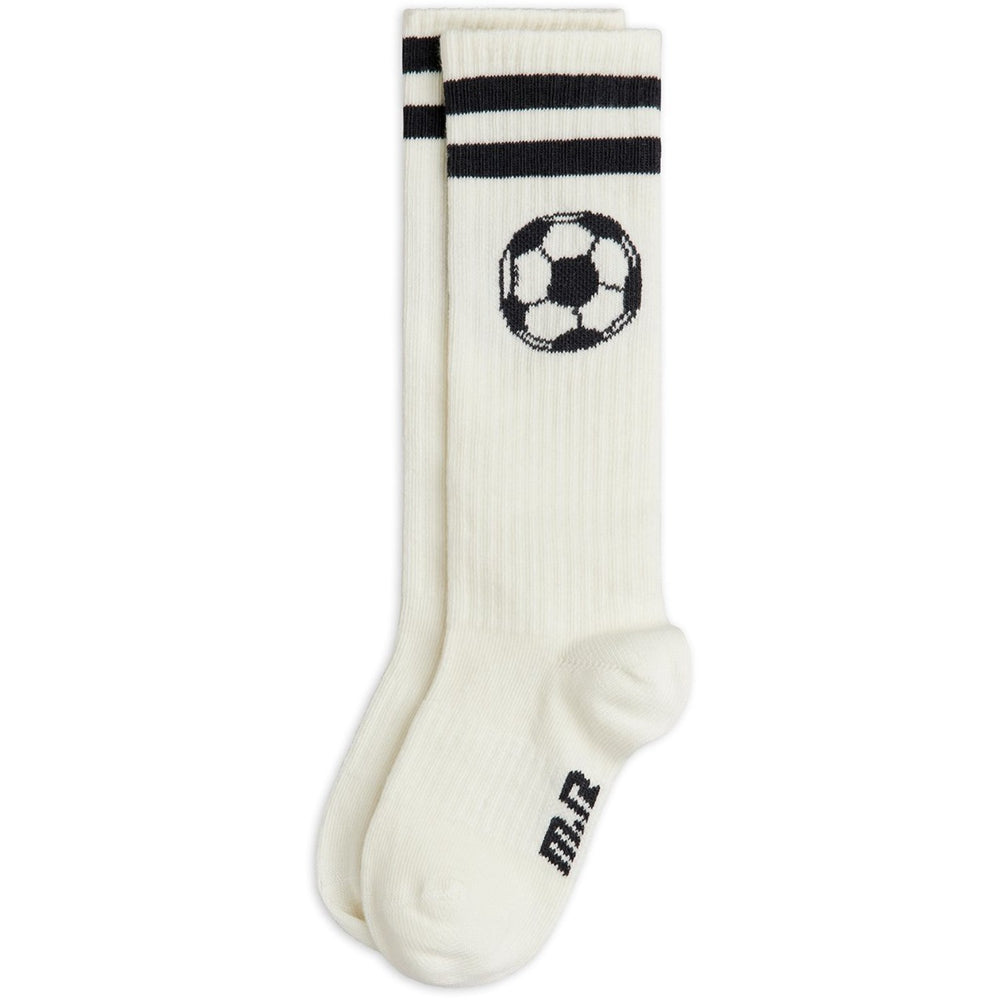 Køb Mini Rodini Off-white Football Knee-High Strømper