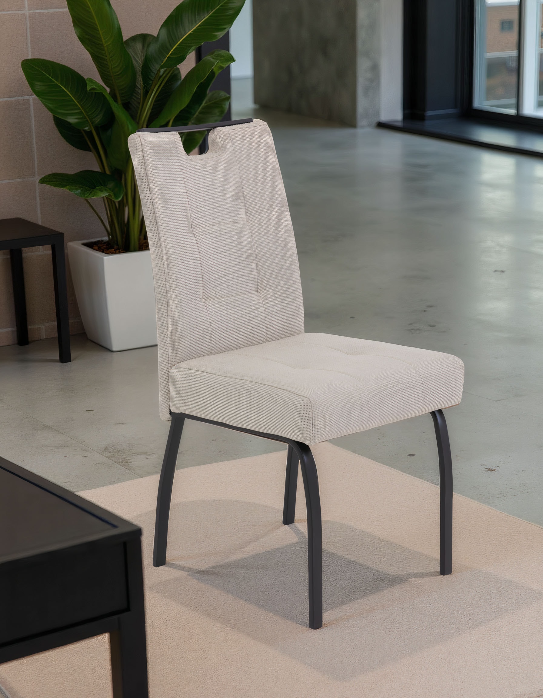 HELA 4-Fussstuhl »LINZ, Esszimmerstuhl, Komfortstuhl« (Set) 2 Stk.XL-Sitz,elegante Griffleiste,Komfortsitz mit Federkern,140kg belastbar