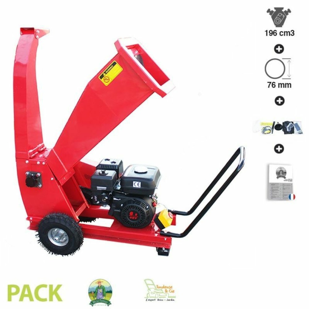 Broyeur déchiqueteur de branches 76 mm puissance 6,5cv fermier gf-1014