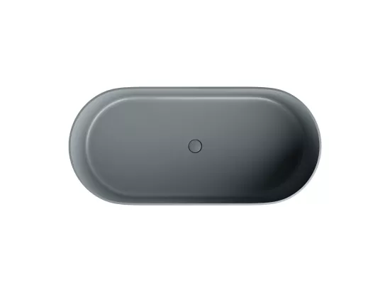 baignoire îlot OMNIRES OVO M+ 160X75 CM couleur : gris finition : matbonde et siphon inclus
