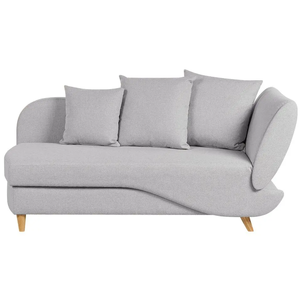 MERI II - Chaise longue - Lichtgrijs - Rechterzijde - Fluweel