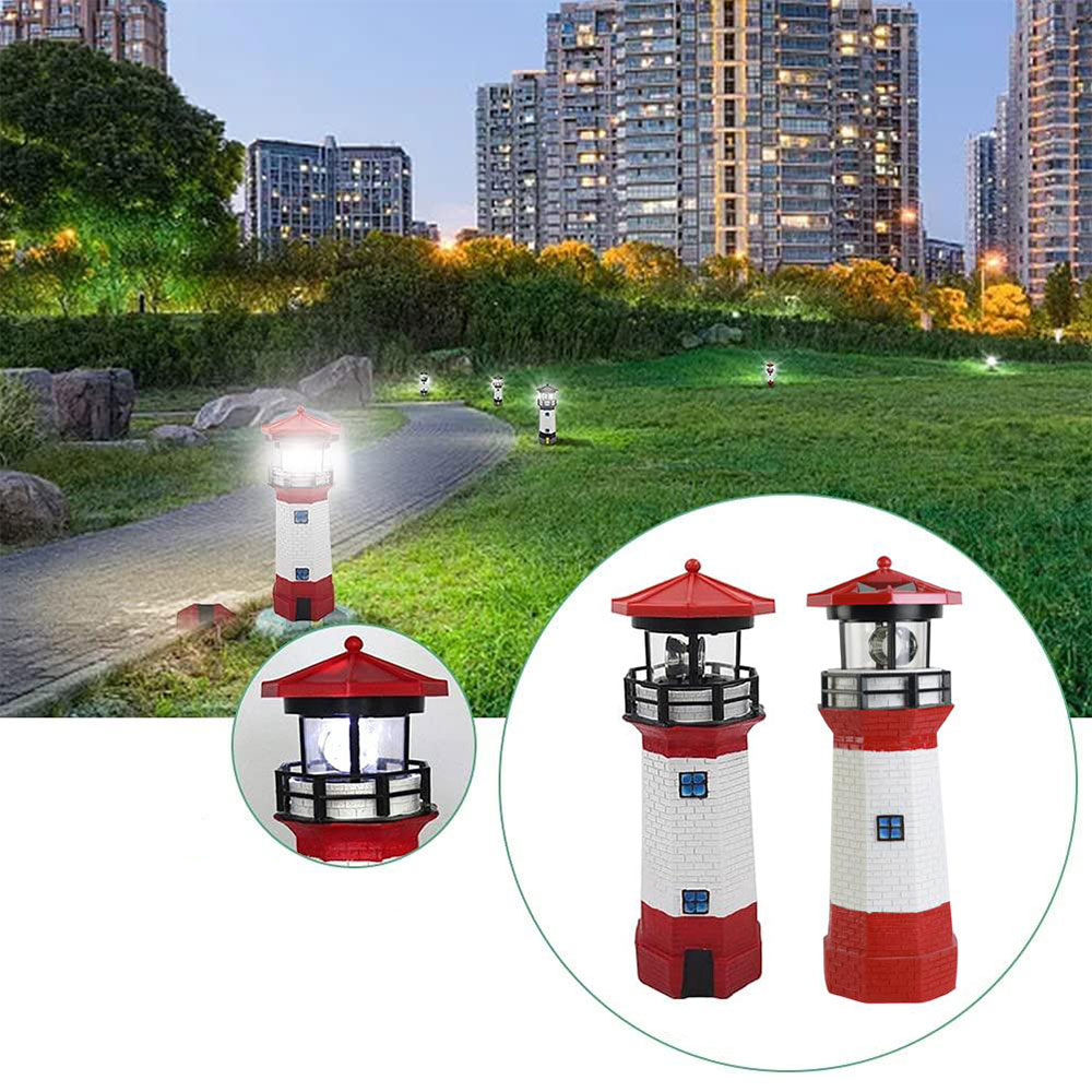 Miniatur Leuchtturm Dekoration Garten Accessoire mit Solar Licht