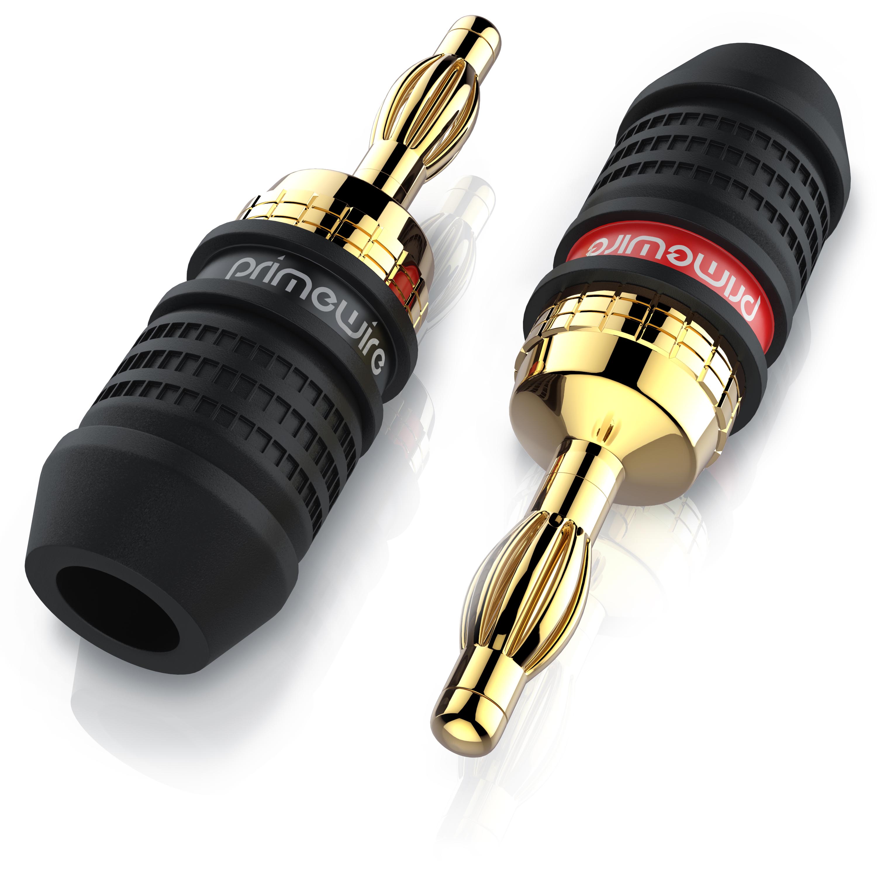 Primewire Audioadapter Bananenstecker für Kabel bis 3,5mm² für Verstärker, HIFI-Receiver uvm.