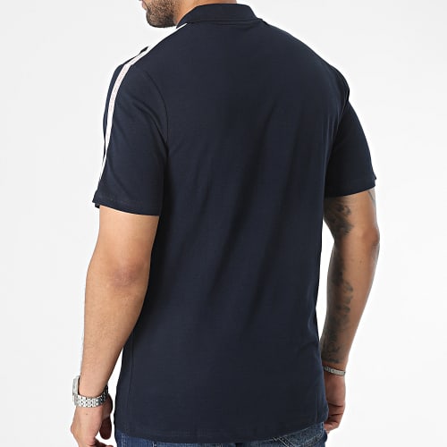 Polo Manches Courtes A Bandes Spirit Tape Bleu Marine