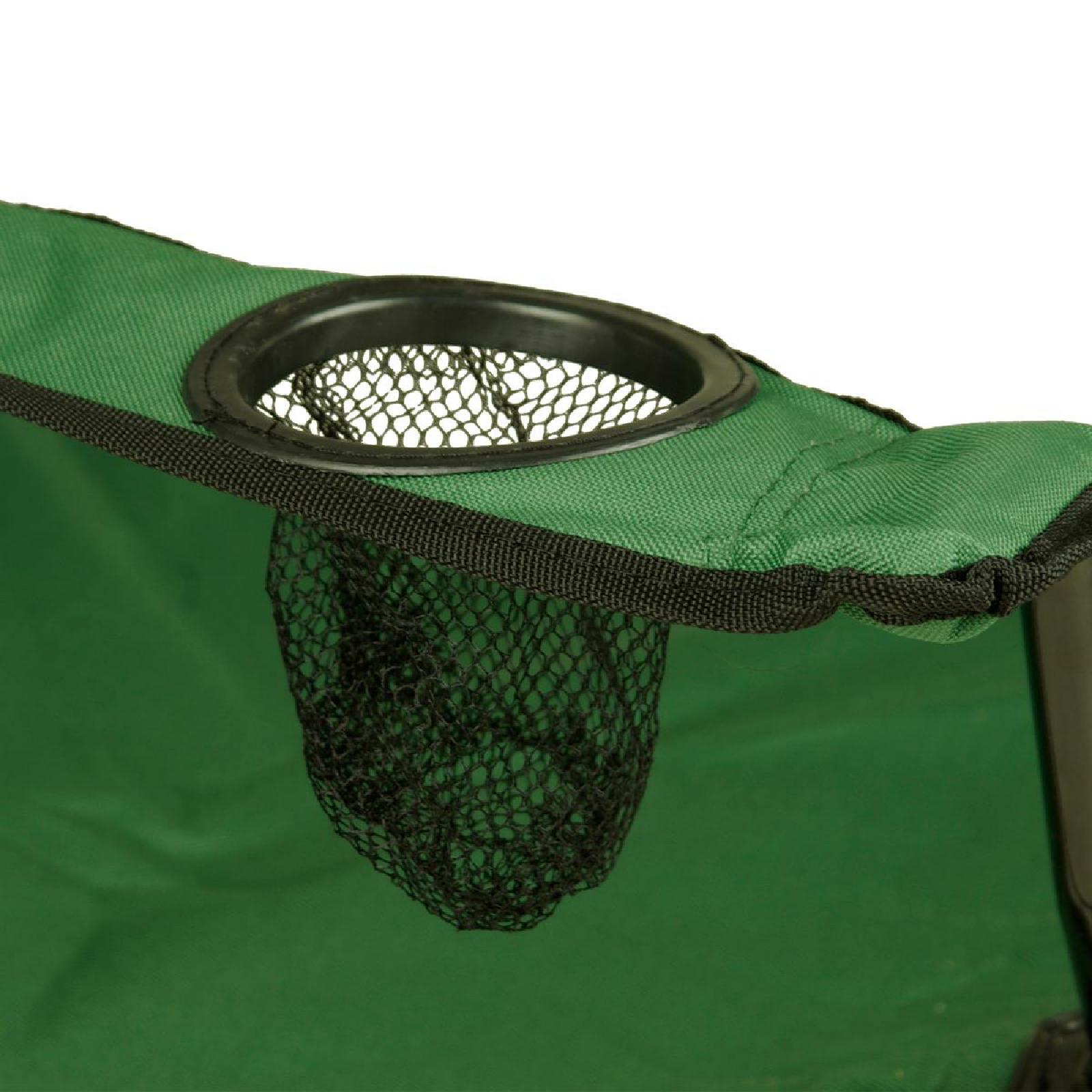 VCM Faltstuhl Campingstuhl mit Armlehne und Getränkehalter grün Klappstuhl
