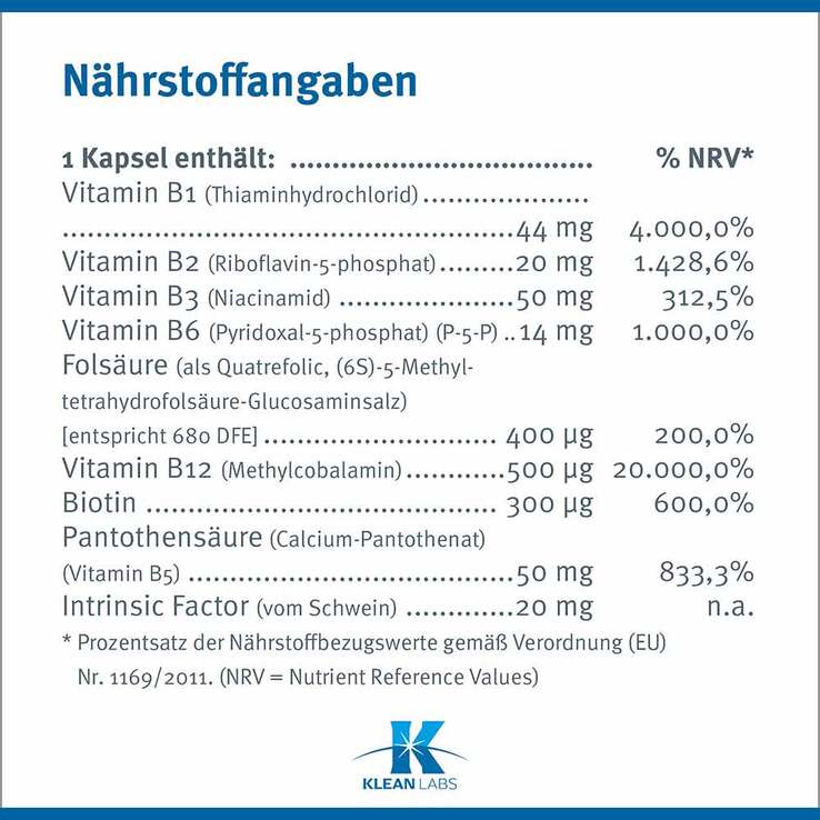 B-Complex mit Methylfolat und Intrinsic Factor Kap, 60 St