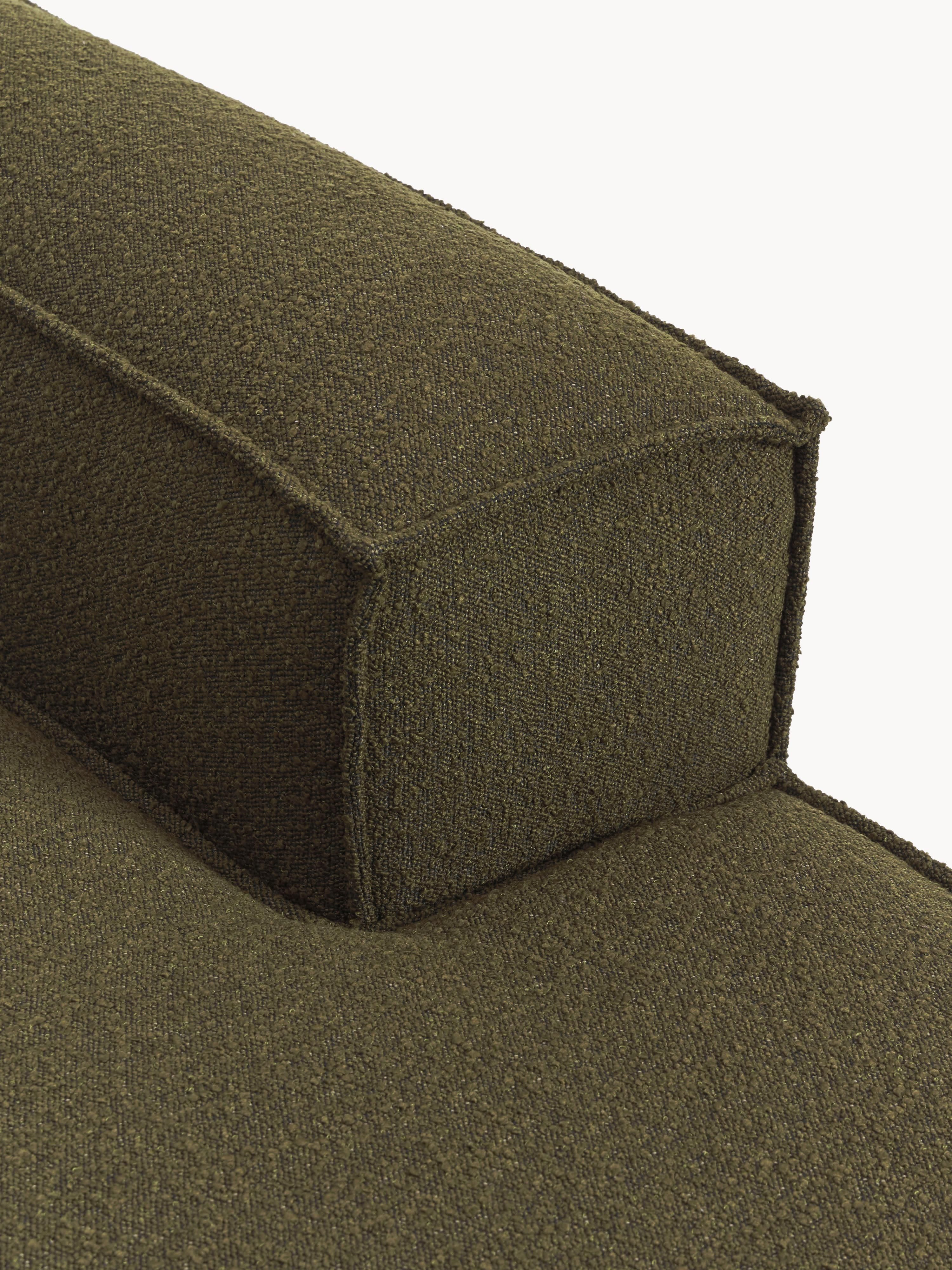 Chaise longue module Lennon uit bouclé