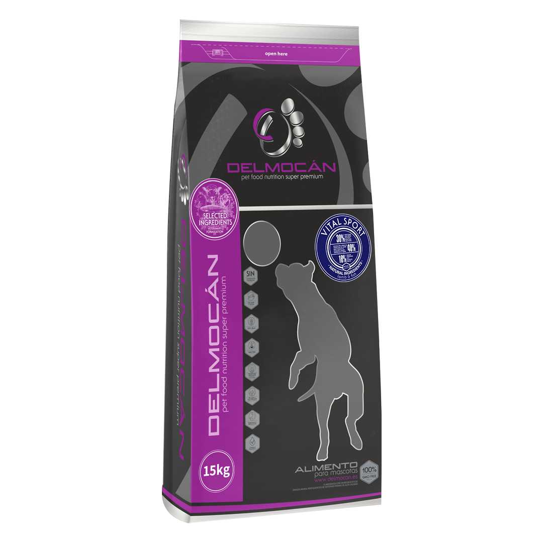 Ração Natural para Cães VITAL SPORT (Cordeiro e Arroz) 48% Produtos de Carne