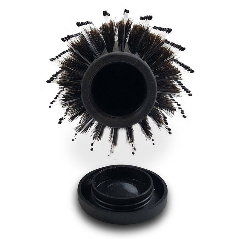 (Ø75mm) Geheimfach Rundbürste Locken Styling Haarbürste mit Aufbewahrungsfach - Schwarz