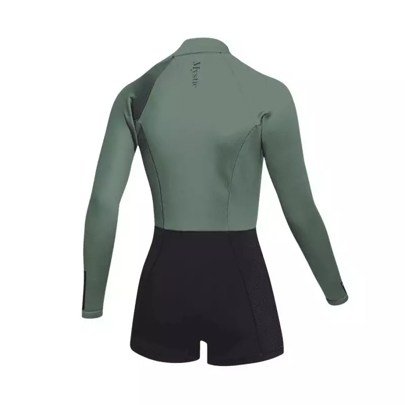 Combinaison shorty femme MYSTIC Lunar Longarm 2/2mm Frontzip Dark Olive
