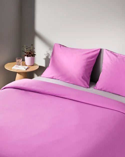 housse de couette coton doux 200 x 200/220 violet