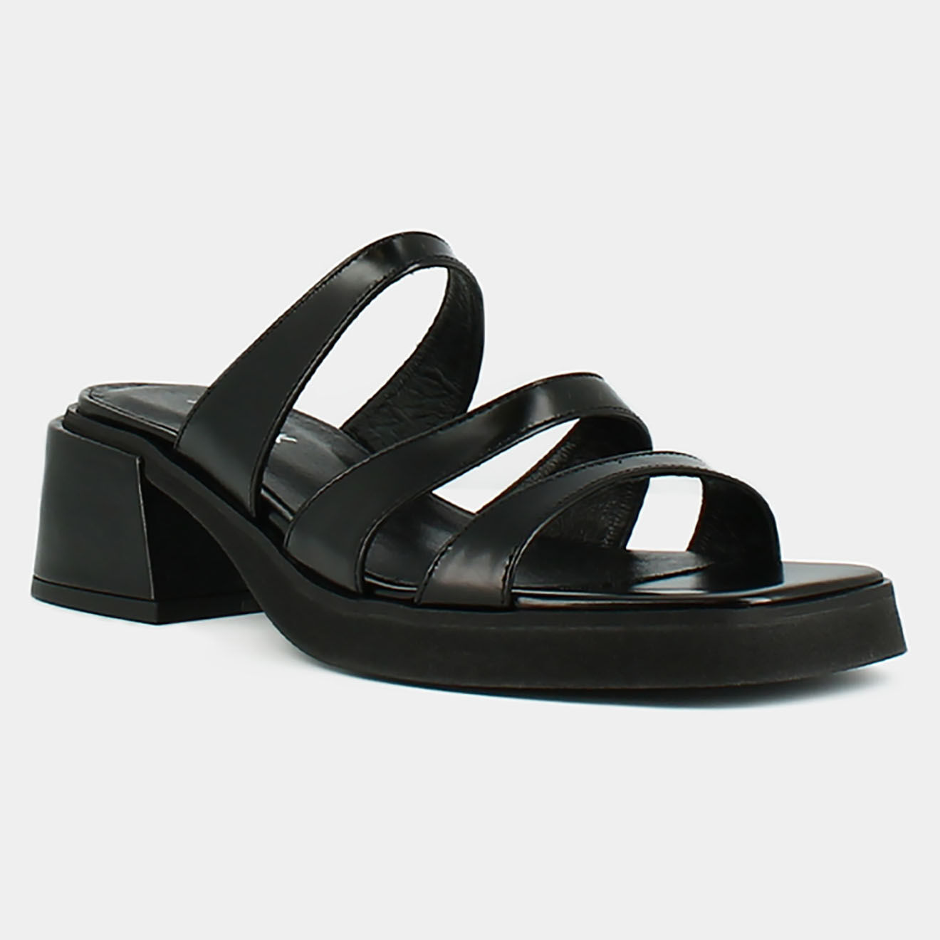 Jonak Mules en Cuir Amira noires - Talon 4 cm