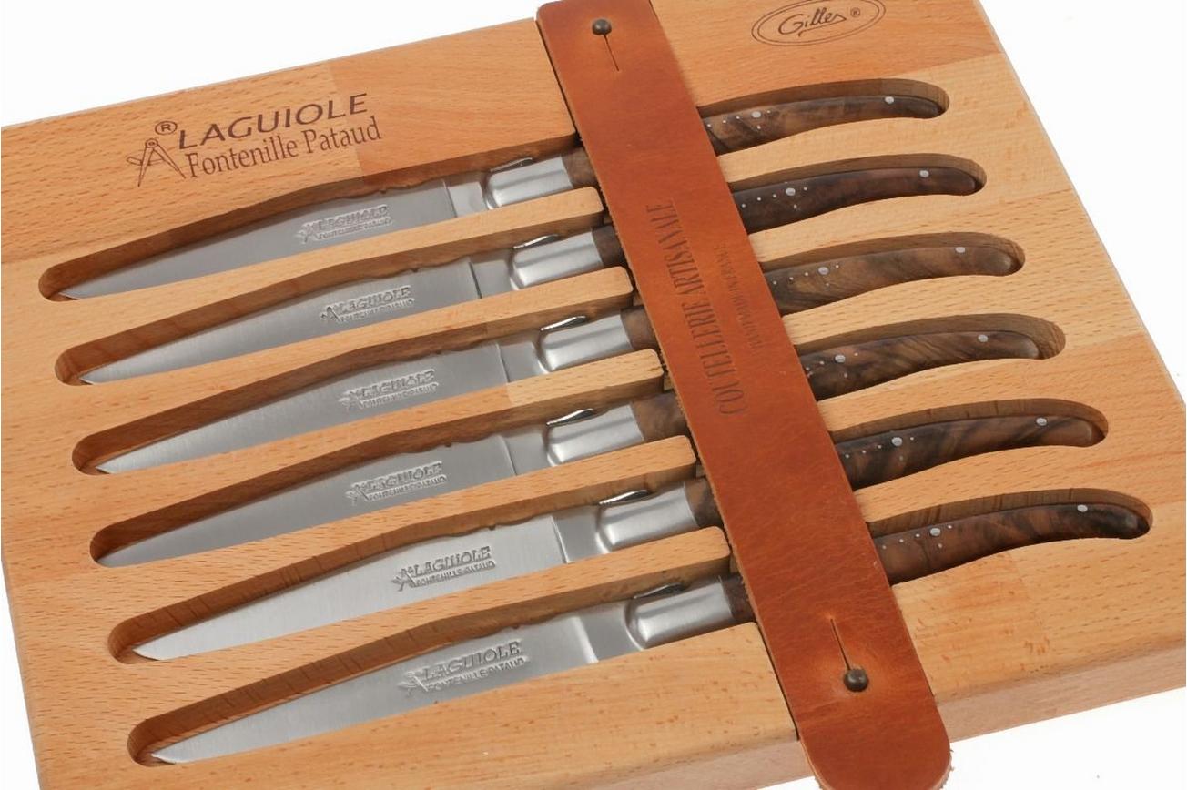 Fontenille Pataud zesdelige steakmessenset walnoothout