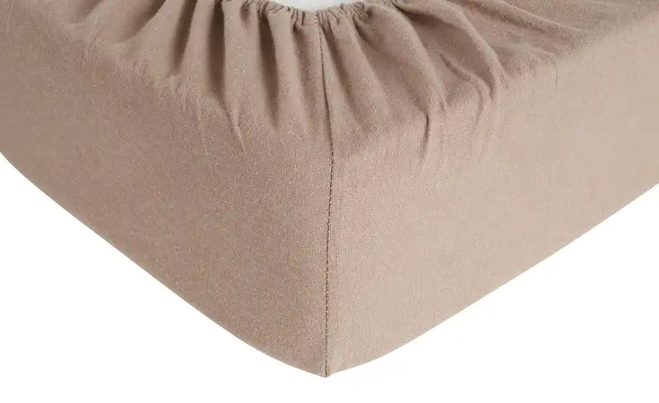 Flanell Spannbetttuch 150 cm Taupe