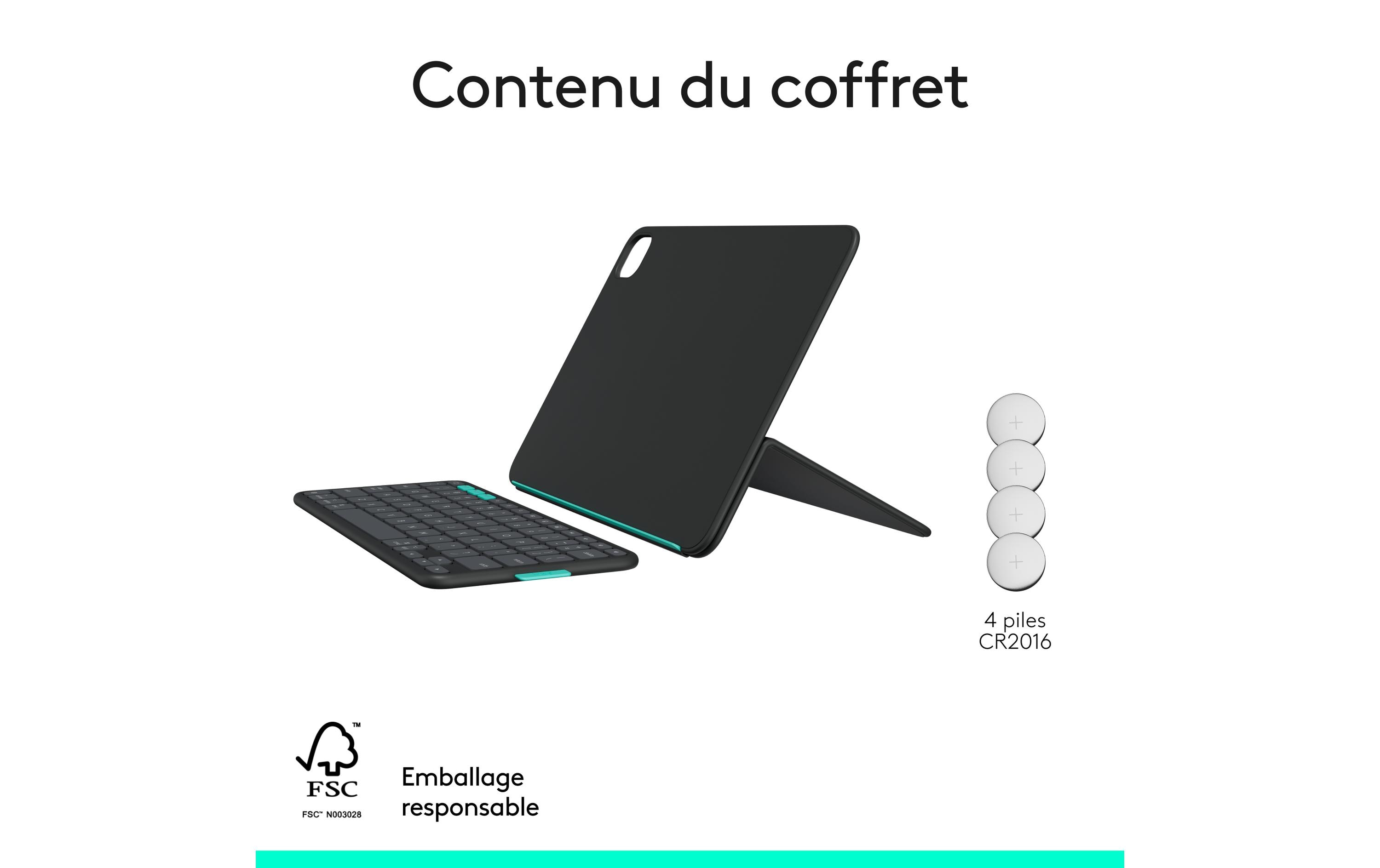 Tablet Tastatur Cover Flip Folio iPad Pro & Air11<br>Vielseitiges iPad Cover mit verstaubarer Tastatur