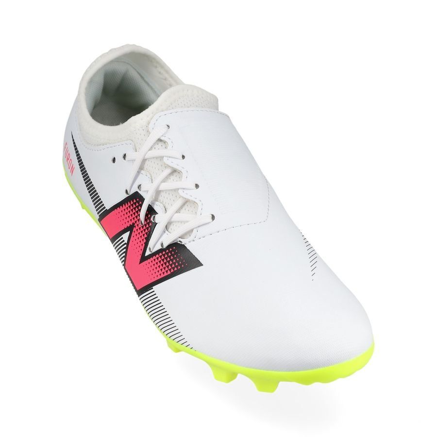 New Balance Furon V7 Dispatch FG - Blanc/Violet/Jaune Fluo Enfant