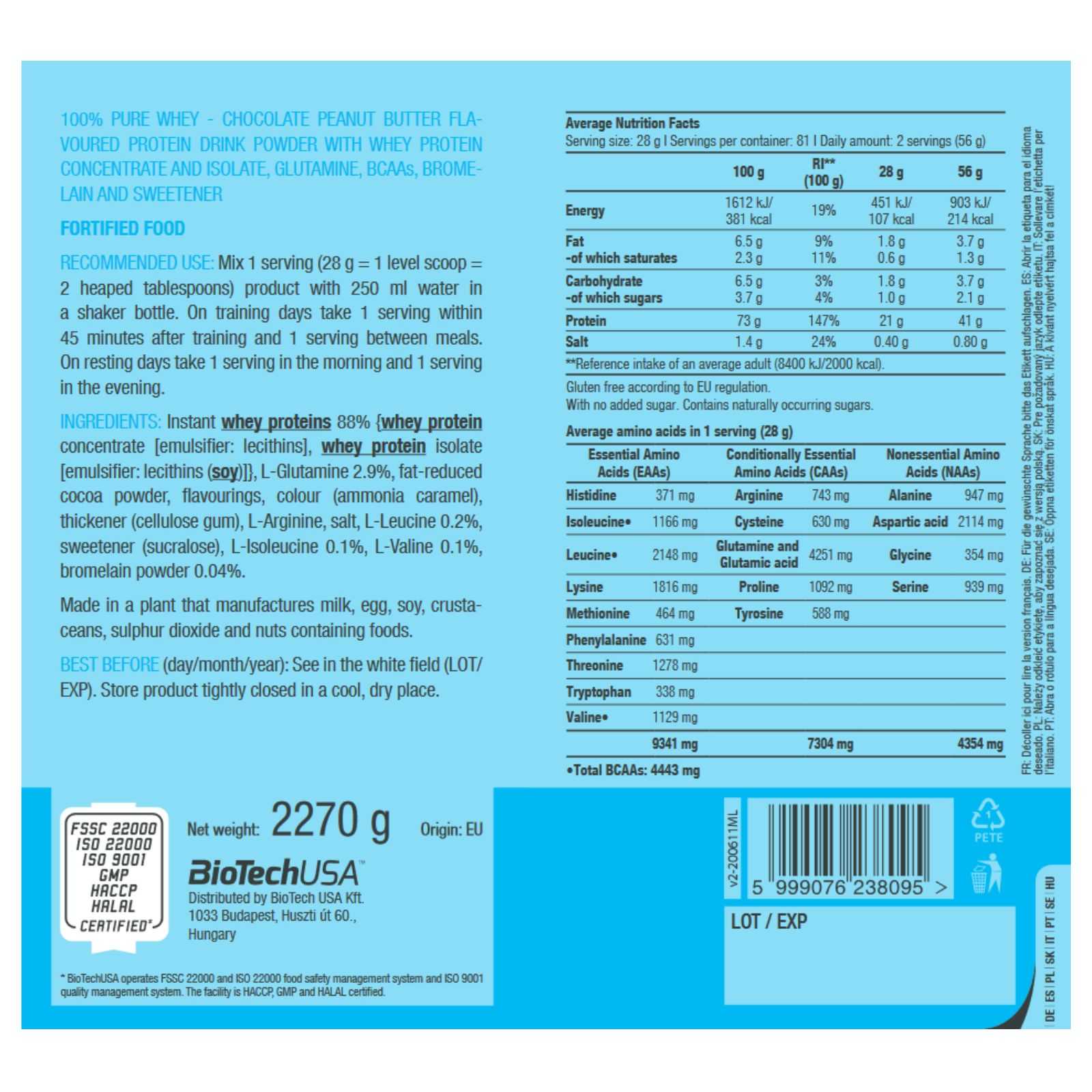 Biotech USA 100% Whey Pure 454 g