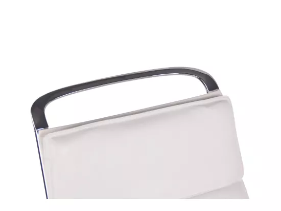 Chaise de bureau - Similicuir & Métal chromé - Blanc - Bedford