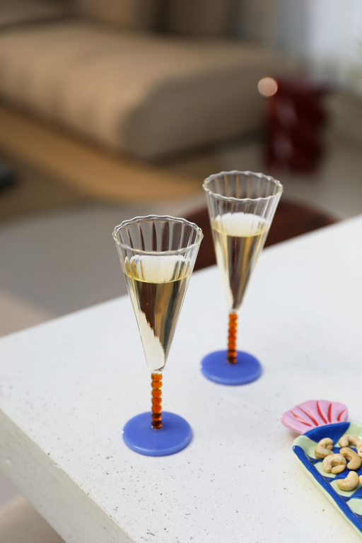 &klevering Flute coupe champagneglazen set van 2 amber