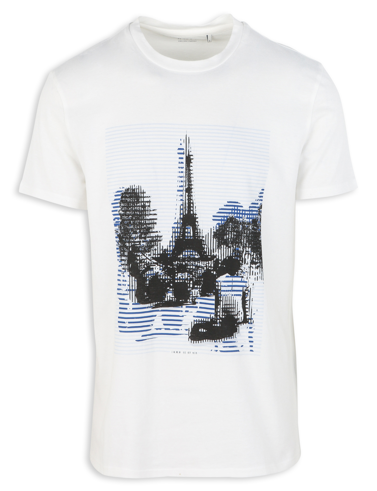 Tee-shirt col rond sérigraphié en coton | Blanc