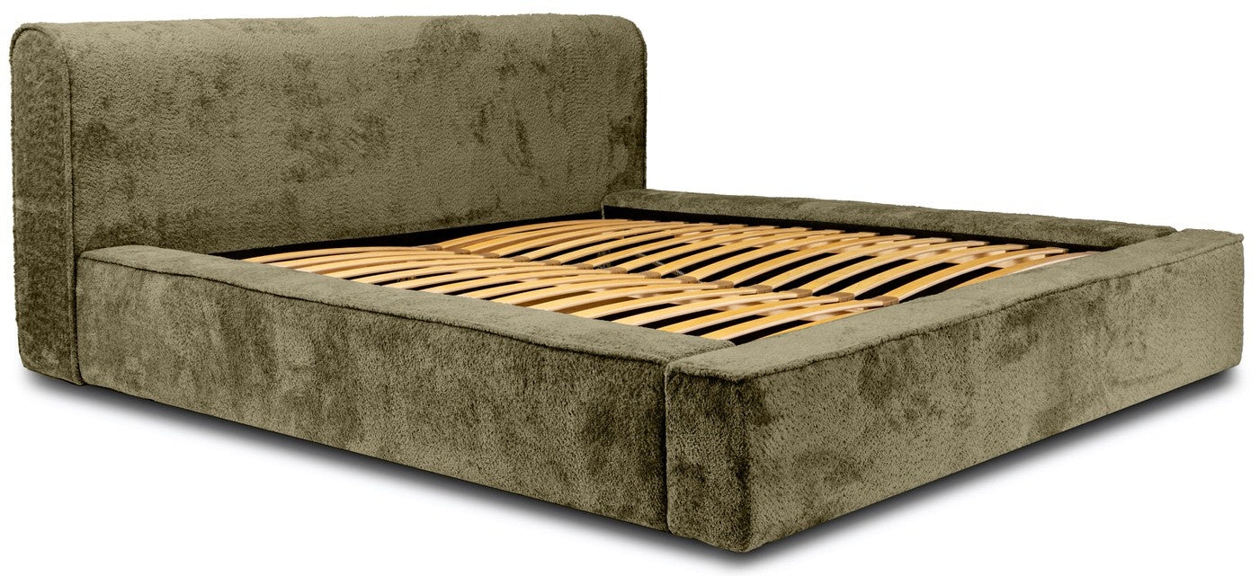 Trae Mobler Fatima 160 x 200 cm Gestoffeerd Bed Olijfgroen