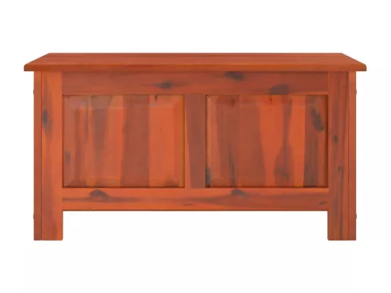 Coffre de rangement avec couvercle marron bois massif d'acacia
