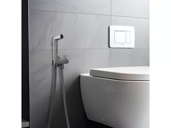 Douchette WC PAINI Cox ronde Chrome + support + flexible
