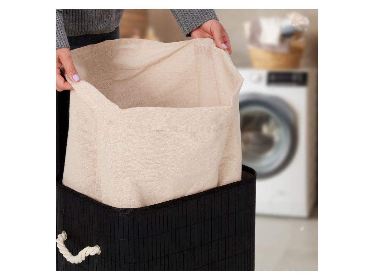 Infinity goods 72 liter wasmand met deksel – Black
