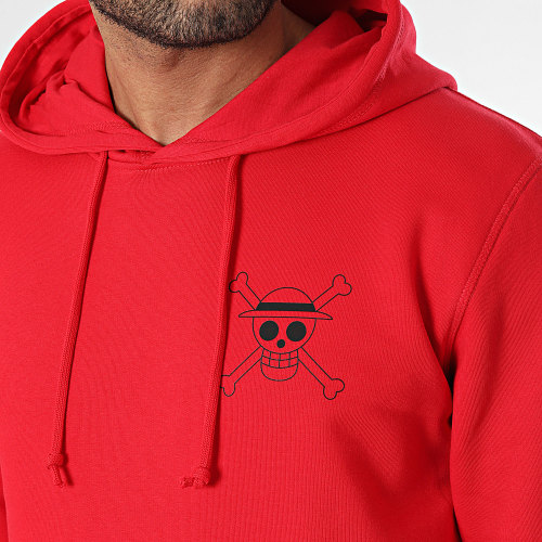 Sweat Capuche Mugiwara Colors Rouge Noir