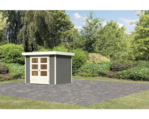 Expresshaus, Karibu Rasch 3 tuinhuis, 266 x 238 cm, terragrijs