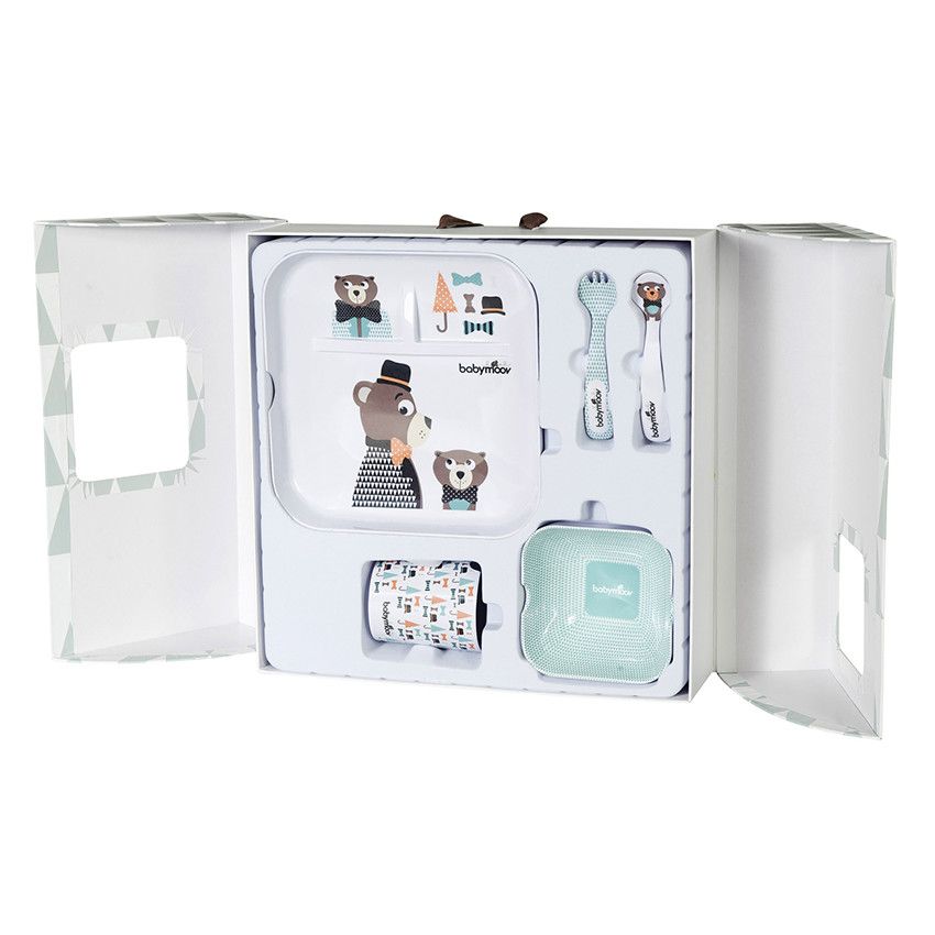 Coffret repas 5 pièces - Lovely Bear - Doré