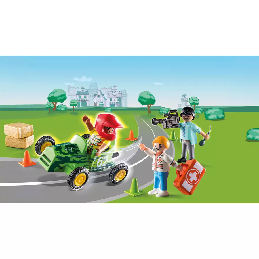 PLAYMOBIL® Duck on Call Notarzt Action Helfe dem Rennfahrer